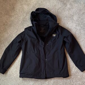 L.L. Bean Black Ski Jacket with Packable Hood and Zip Out Liner (2 Jackets in 1)